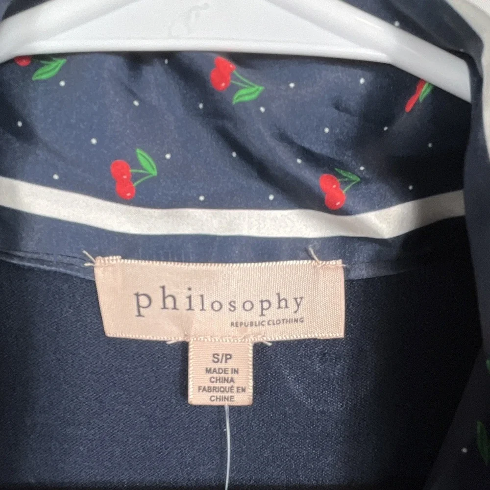 Philosophy Republic Clothing Womens Navy Blue‎ Short Sleeve Sweater Size Small